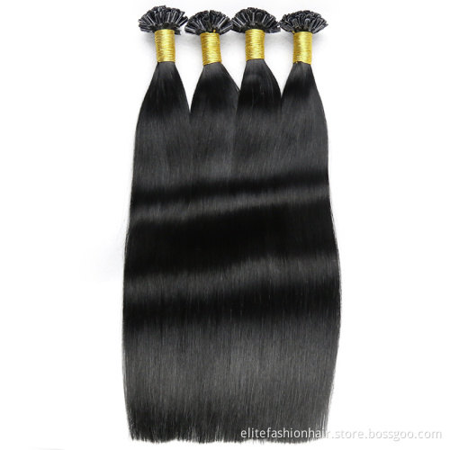 U Tip Hair Wholesale Raw Indian Kinky Curly Itip Keratin Bonds Flat U Remy Human Hair Extensions Micro Links Microlink